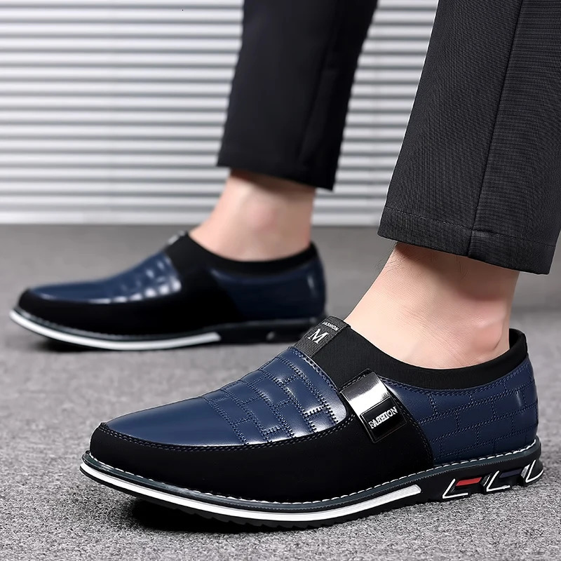 Men Business Shoes Slip on Party Men Shoes Comfortable PU Leather Shoes for Man Wedding Dress Shoes for Male Zapatos Hombre 240708