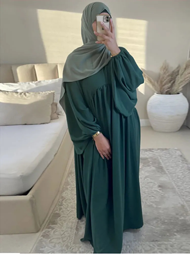 Abaya Muslim Long Dress for Women Crepe Ramadan Eid Loose Islamic Clothing Prayer Dresses Hijab Robe Dubai Turkish Modest Kaftan 240712