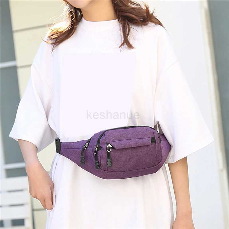Women Men Waist Bag Chest Pack Waterproof Outdoor Sports Bag Canvas Pouch Korean-style Fanny Pouch Crossbody Banana BagXJ240720