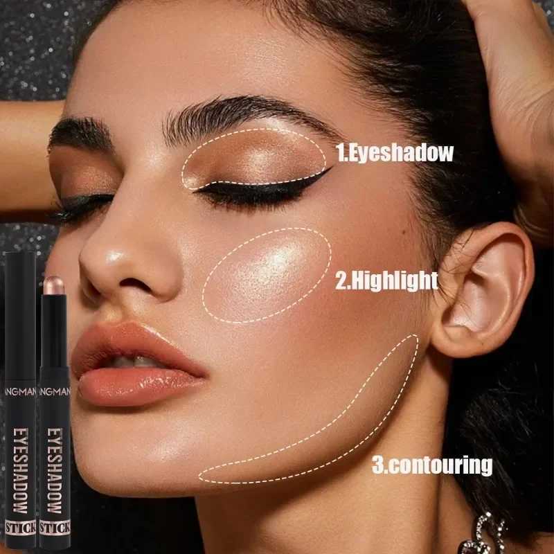 Matte Glitter Eyeshadow Stick Makeup Pearlescent Brighten Lying Silkworm Eyeliner Highlighter Lasting Eye Shadow Pencil Cosmetic zxx240720
