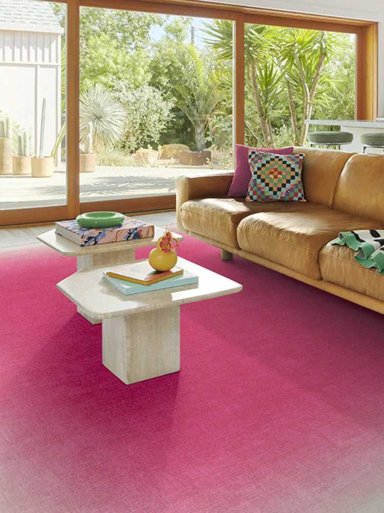 Gradient Pink Art Carpet Luxurious Large-area Living Room Decoration Carpets Comfortable Refreshing Bedroom Rug Balcony Rugs