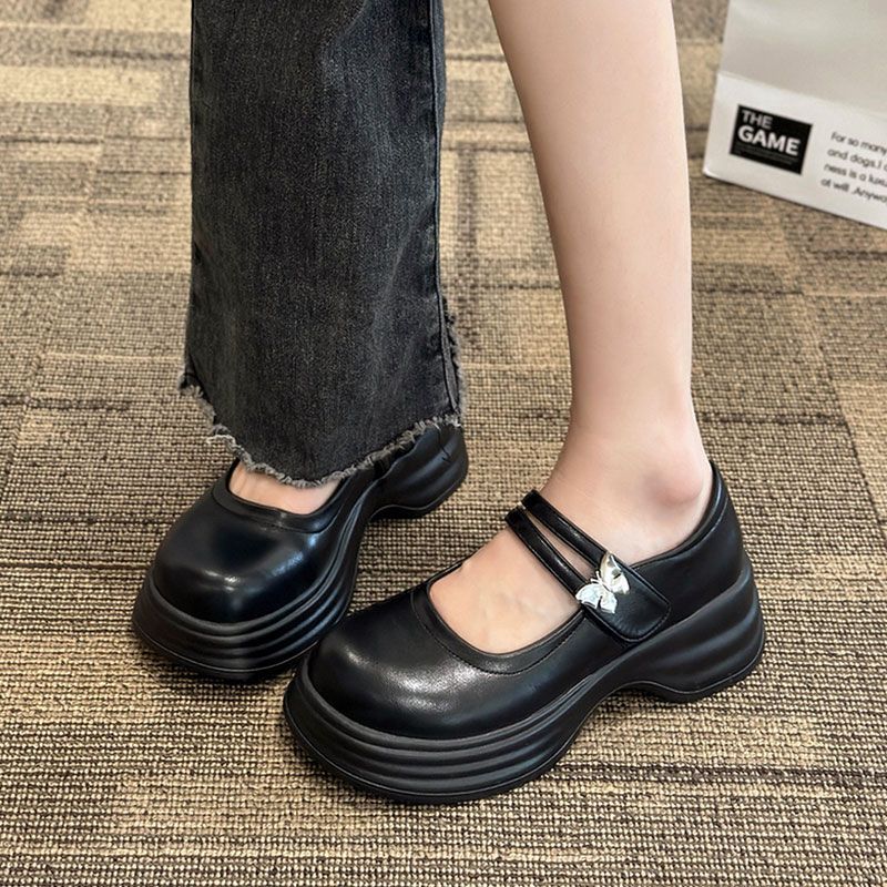 Shoes Ddmysports Women Increase Eight Thick Sole New Design Slotted Tape Bow Black Free Shipping Outdoor