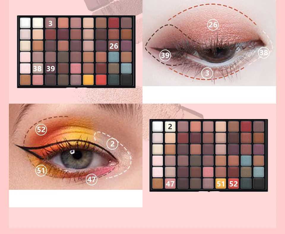 54 Colors Eyeshadow Palette Professional Makeup Shimmer Matte Eyes Shadow Colorful Sexy High Pigmented Fine Texture Cosmetics zxx240720