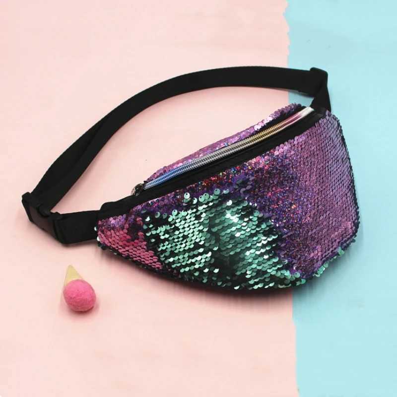 Sequins Waist Bag Women Crossbody Bags Ladies Fanny Pack for Women Luxury Handbag Bum Belt Chest Bag Female Waist PacksXJ240720