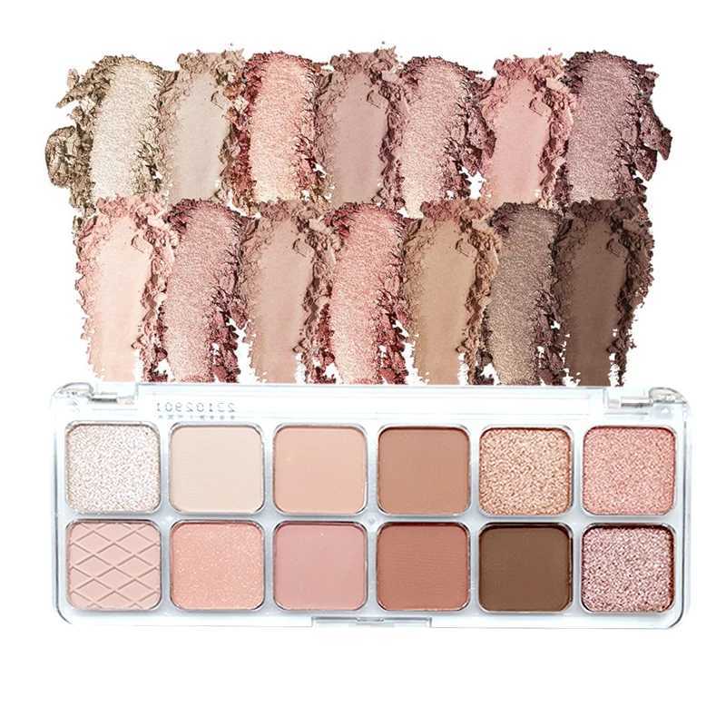 12 Colors Eyeshadow Palette High Pigmented Matte Shimmer Matallic Long Lasting Waterproof Eye Shadow Pallet Travel Size Makeup zxx240720