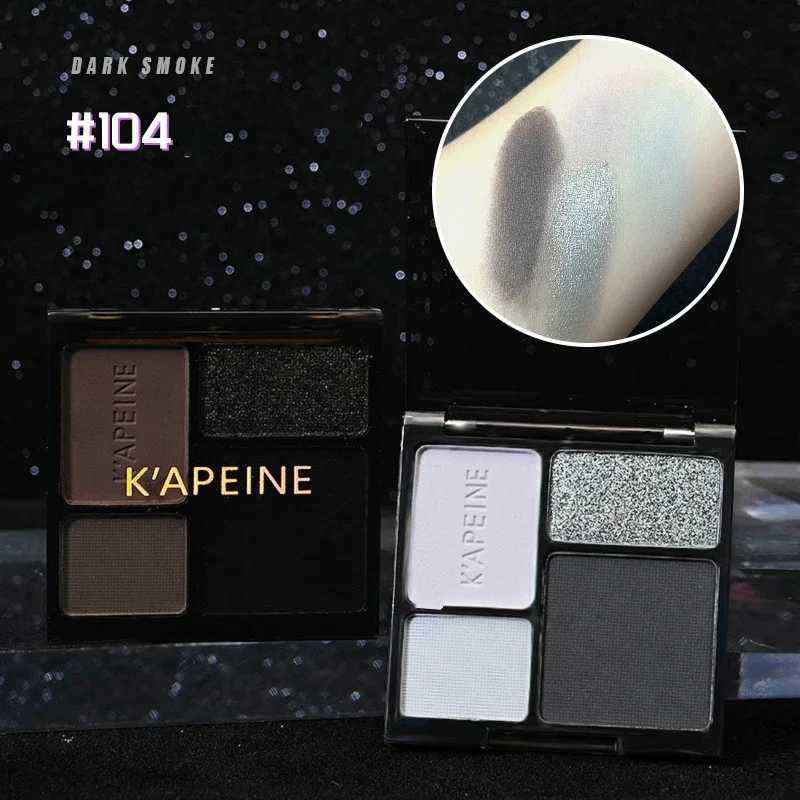 4-color cold tone eye shadow palette black smoke eye shadow matte flash shimmer paletteW240730