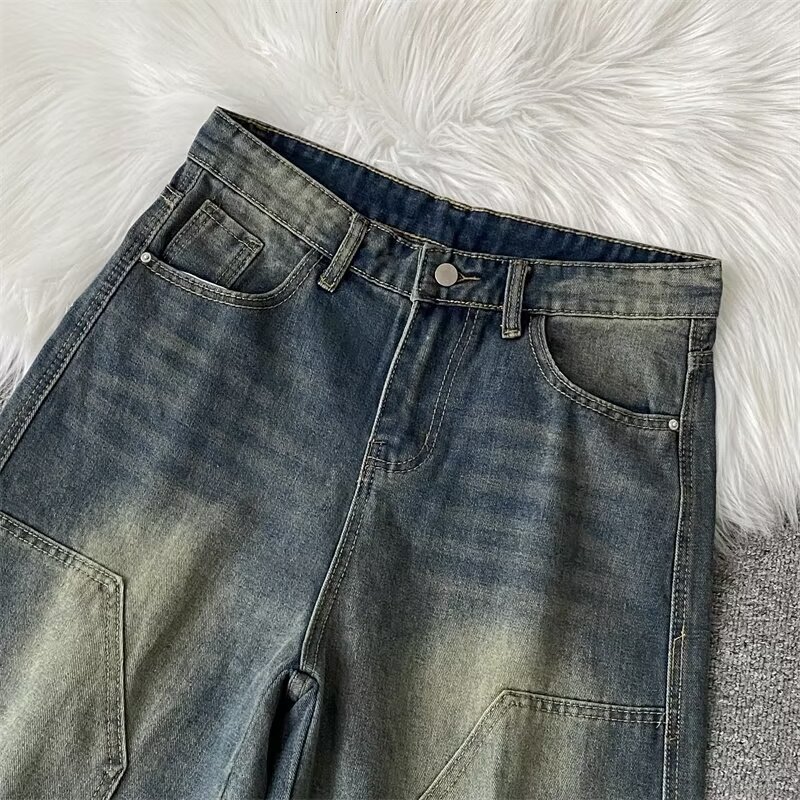 Designer Men's Hiking Jeans - Ripped Hip Hop High Street Fashion Brand, Cotton Blend, Close-fitting Motorcycle Embroidery Pants