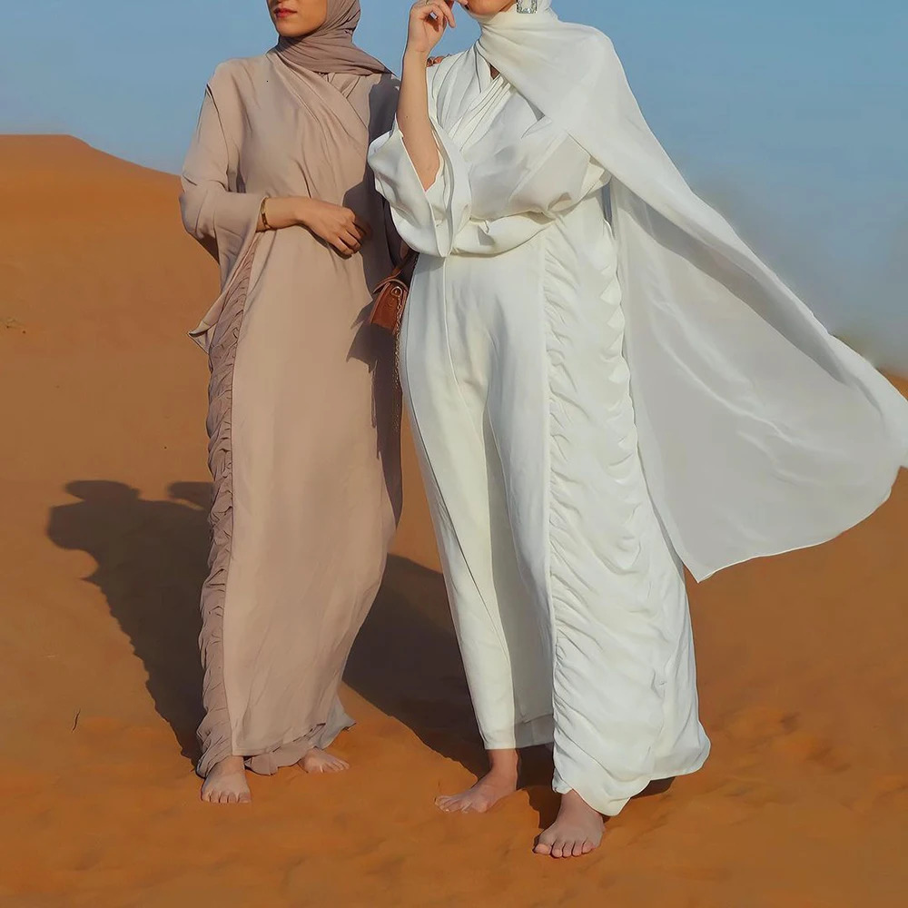 Ramadan Eid Mubarak Kaftan Open Abaya Dubai Kimono Turkey Islam Pakistan Muslim Dress For Women Robe Longue Arabe Djellaba Femme 240712