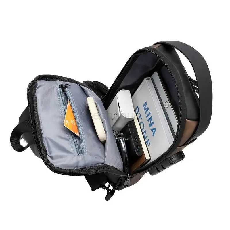 Men Multifunction Anti Theft USB Shoulder Bag Man Crossbody Cross Body Travel Sling Chest Bags Pack Messenger PackXJ240720