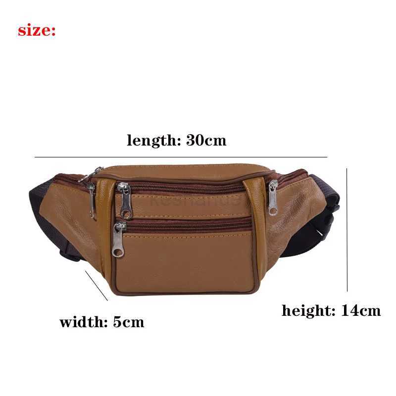 Fashion Men Genuine Leather Waist Packs Men Organizer Travel Waist Pack Necessity Waist Belt Mobile Phone BagXJ240720