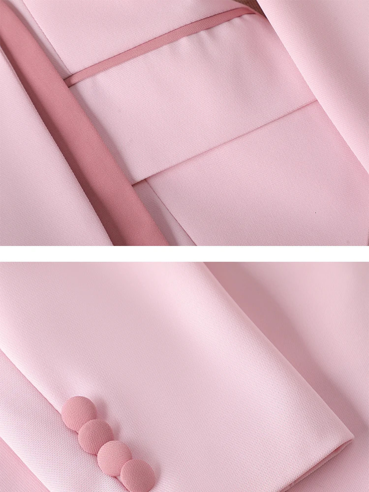 Pink White Fashion Female Blazer Women Office Ladies Business Work Jacket Coat For Autumn Winter 240715