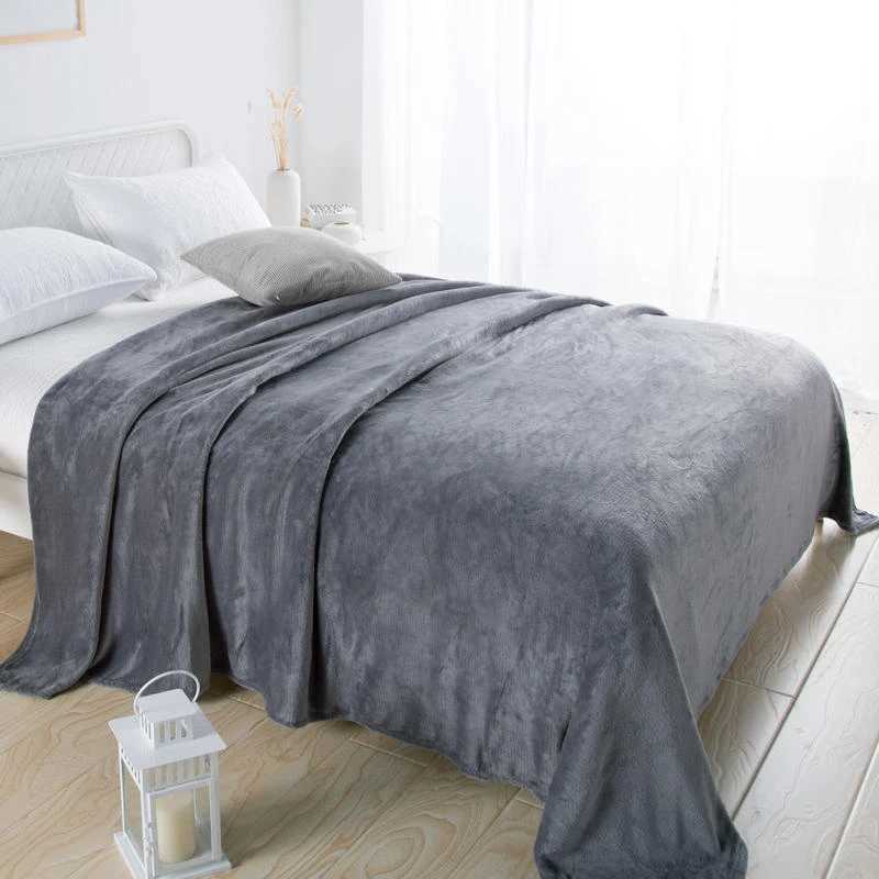 Solid Color Summer Blanket cobertor Skin-friendly Plaid 70x100 Nap Blankets for Car/Office Home Plush Bedspreads Queen SizeCL240720