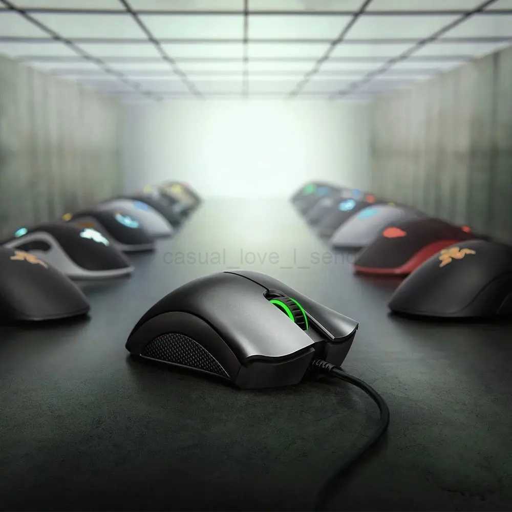 Black Razer DeathAdder Essential Wired Gaming Mouse Mice 6400DPI Optical Sensor 5 Independently Buttons For PC GamerCL240720