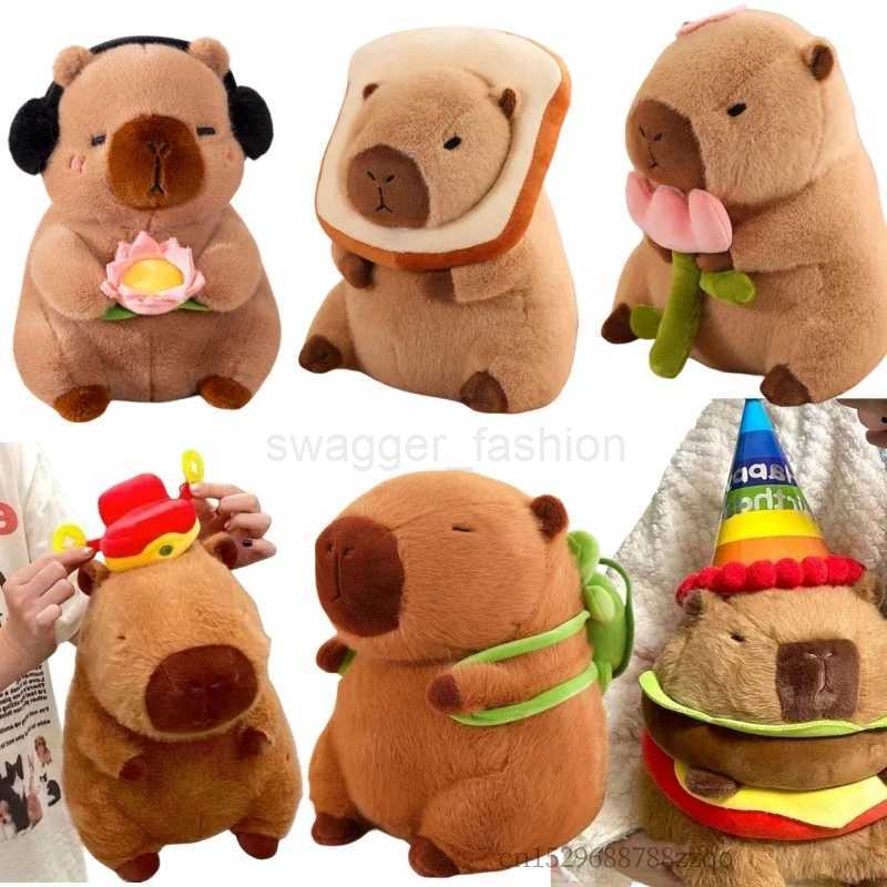 Hot Sale Kawaii Capybara Flower Plush Doll Simulation Stuffed Toy Animals Super Soft Funny Boys Girls Birthday Gifts Home DecorB270720