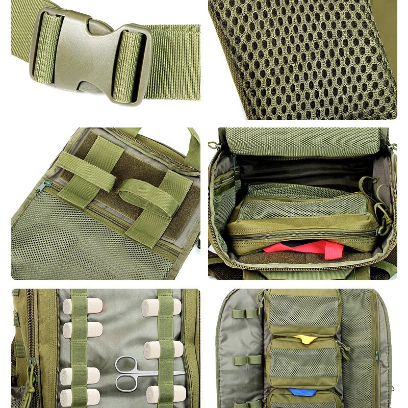 New Oxford Cloth Tactical Outdoor Medical Backpack Large Capacity Camping Mountaineering Backpack First Aid Bag Multi functional Storage Bag