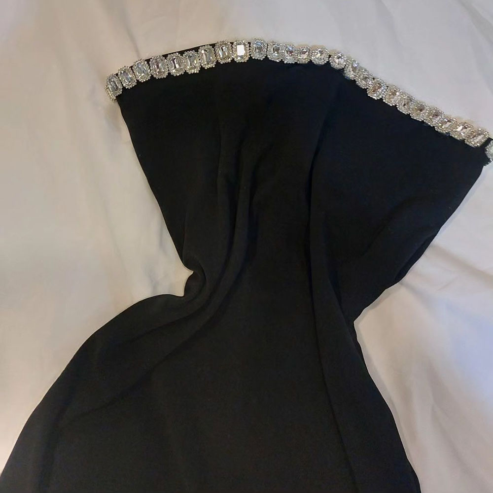 Real Image Mermaid Evening Dresses Strapless Beading Prom Gowns Guest Dress Special Occasion Party Wear