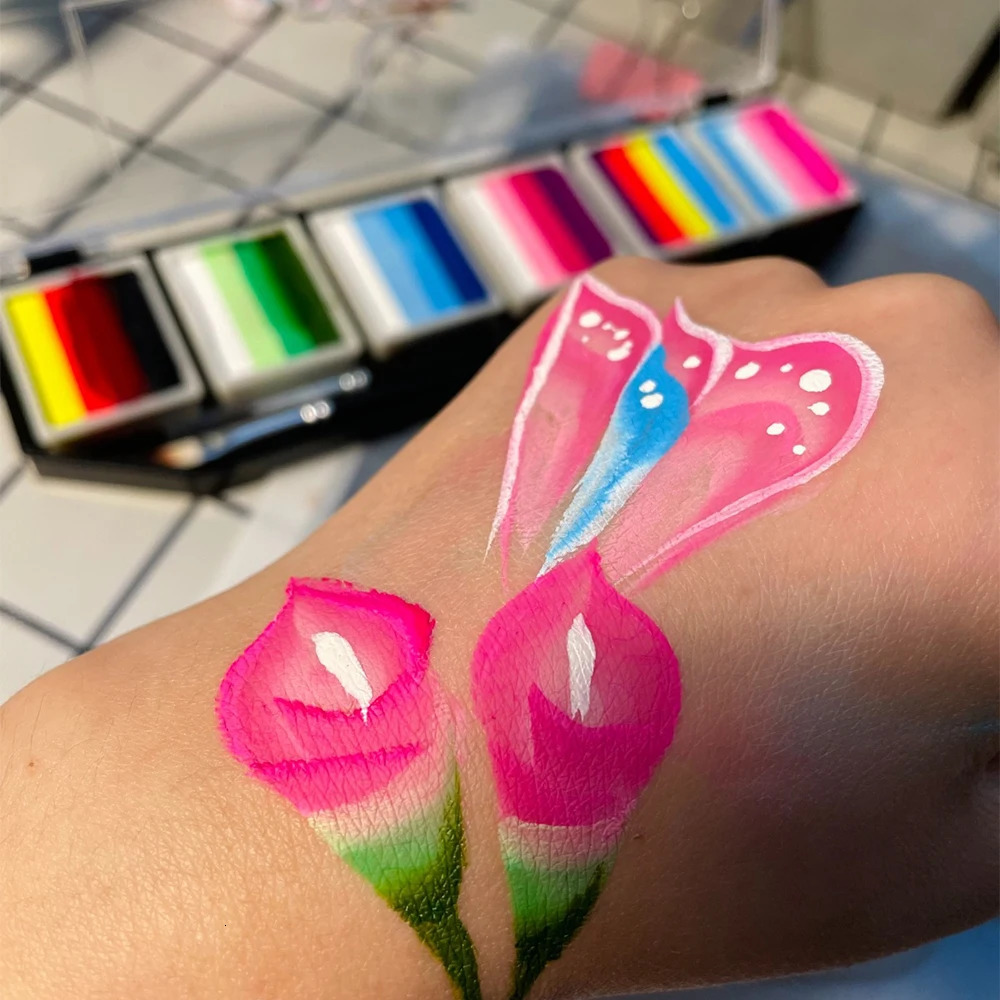 12 color human facial painting set Halloween stage makeup water-based painting cream high saturation body painting cream 240712