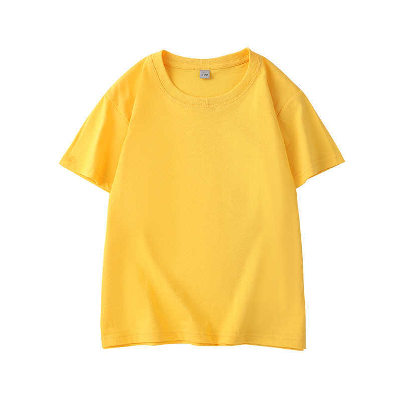 Cotton children's short sleeve boys and girls solid color T-shirt top summer short sleeve