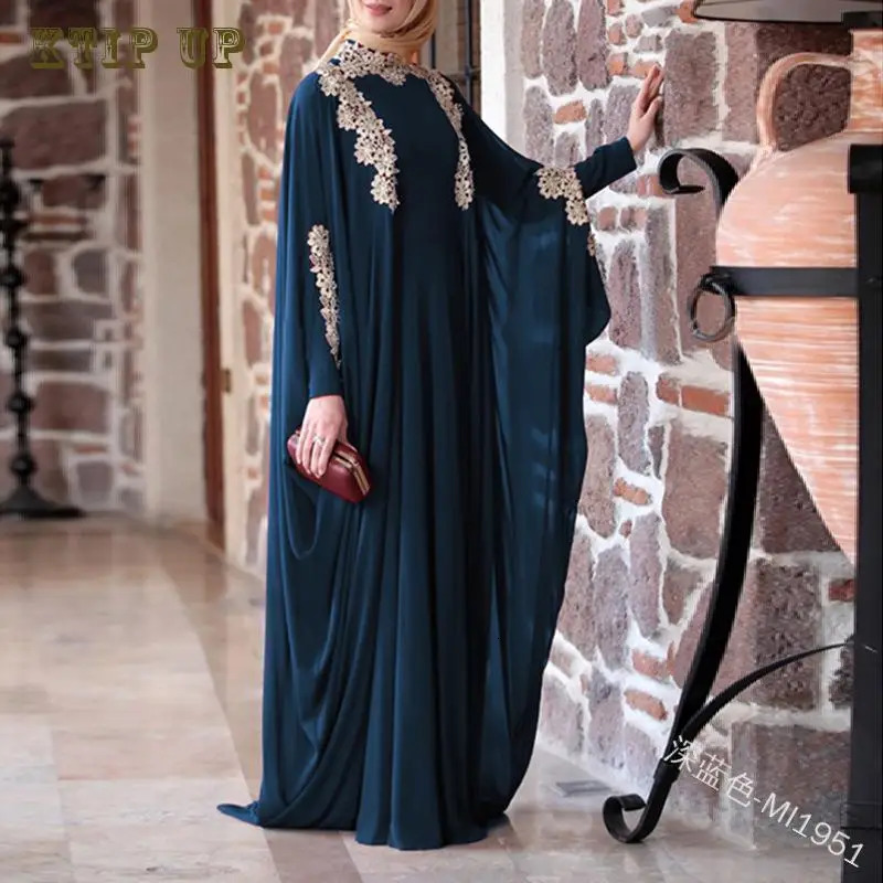 Turkey Muslim Abaya Women Dress Set Chiffon Splicing Bat Sleeve Oversized Gown Dresse Dubai Vestidos Largos Djelaba Femme Jilbab 240712