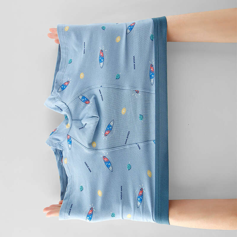 50S Pure Cotton Underwear, Breathable Printed Boxer Shorts, 3DU Convex Large Space, Youth Development Period Men's Underwear Boxer Boxeur Pour Ho
