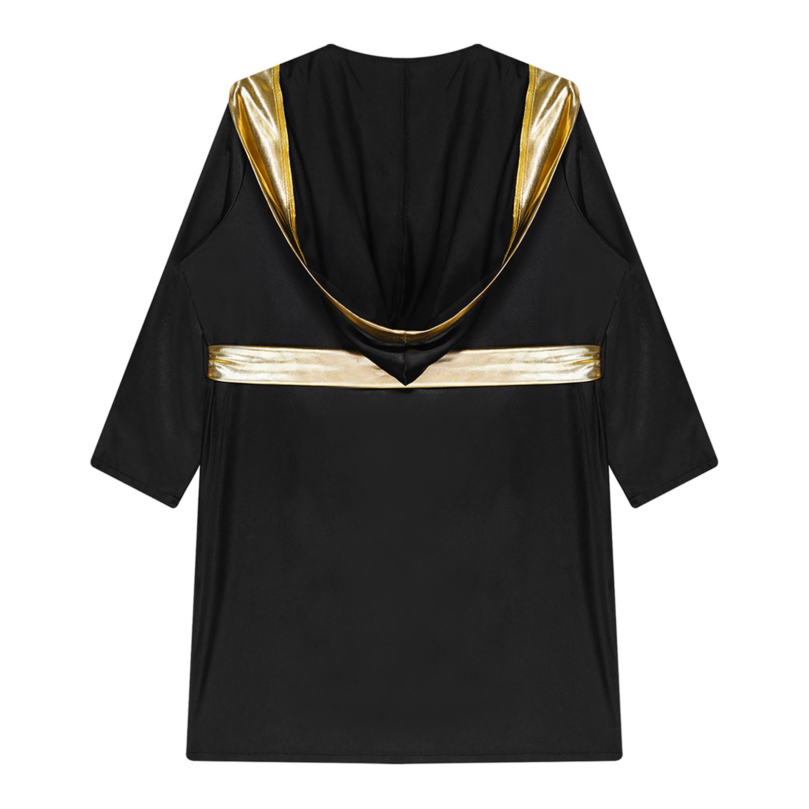 Sports Unisex Kids Boys Girls Boxing Robe Thai Kickboxing Costume Long Sleeve Hooded Cloak Competition Training Gown with Belt 240716