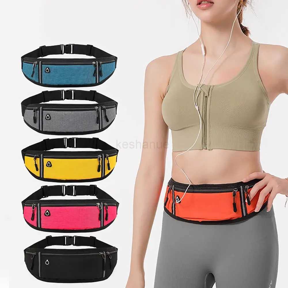Running Belt Running Waist Bag Wear-resistant with Reflective Tape Fanny Pack Nylon Phone Sport Belt Marathon Jogging BagXJ240720