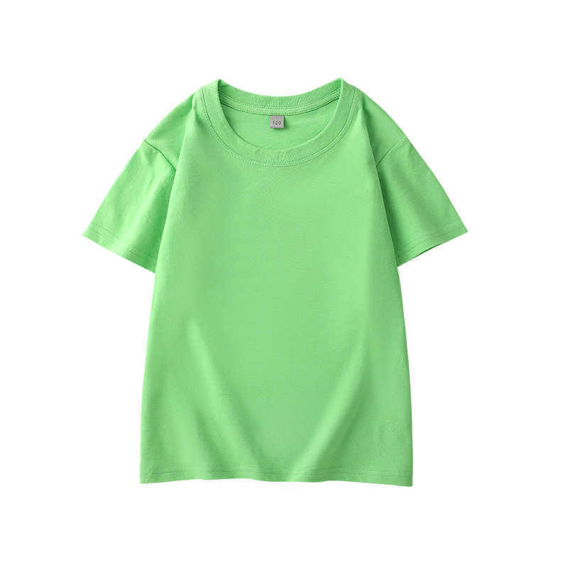 Cotton children's short sleeve boys and girls solid color T-shirt top summer short sleeve