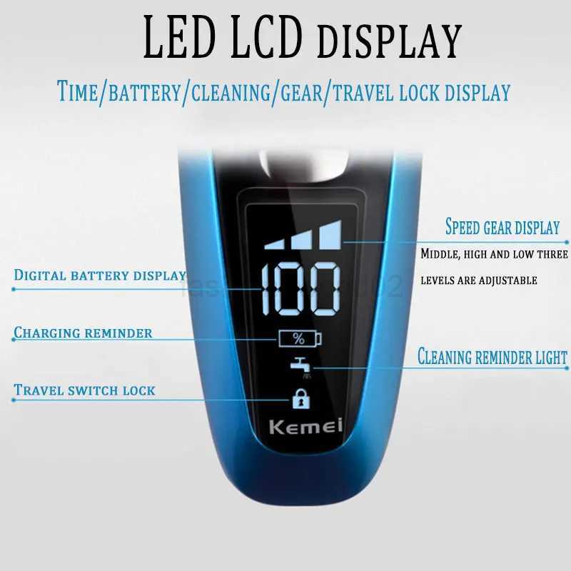 Kemei 8150 Wet Dry 3-speed Charging Electric Shaver Mens Shaver Electric Shaver Facial Shaver SystemX240720