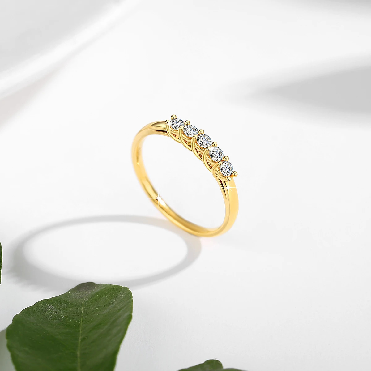 Row Ring 18K Gold Au750 Diamond Ring Womens Wedding Anniversary Engagement Gift High Jewelry Certificate 240805