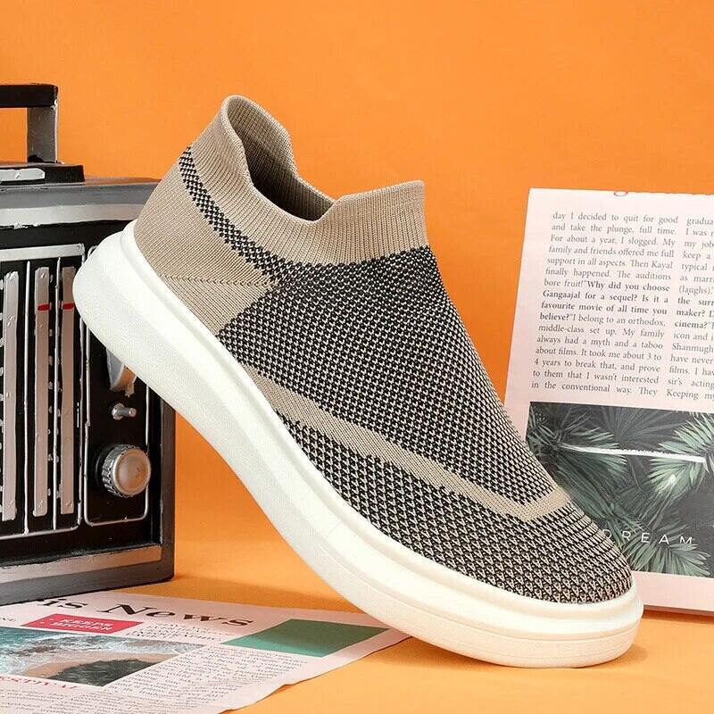 Mesh Cloth Men Women Casual Skate Shoes Round Head Low Cut Adhesive Flying Weave Sports Breathable Comfortable