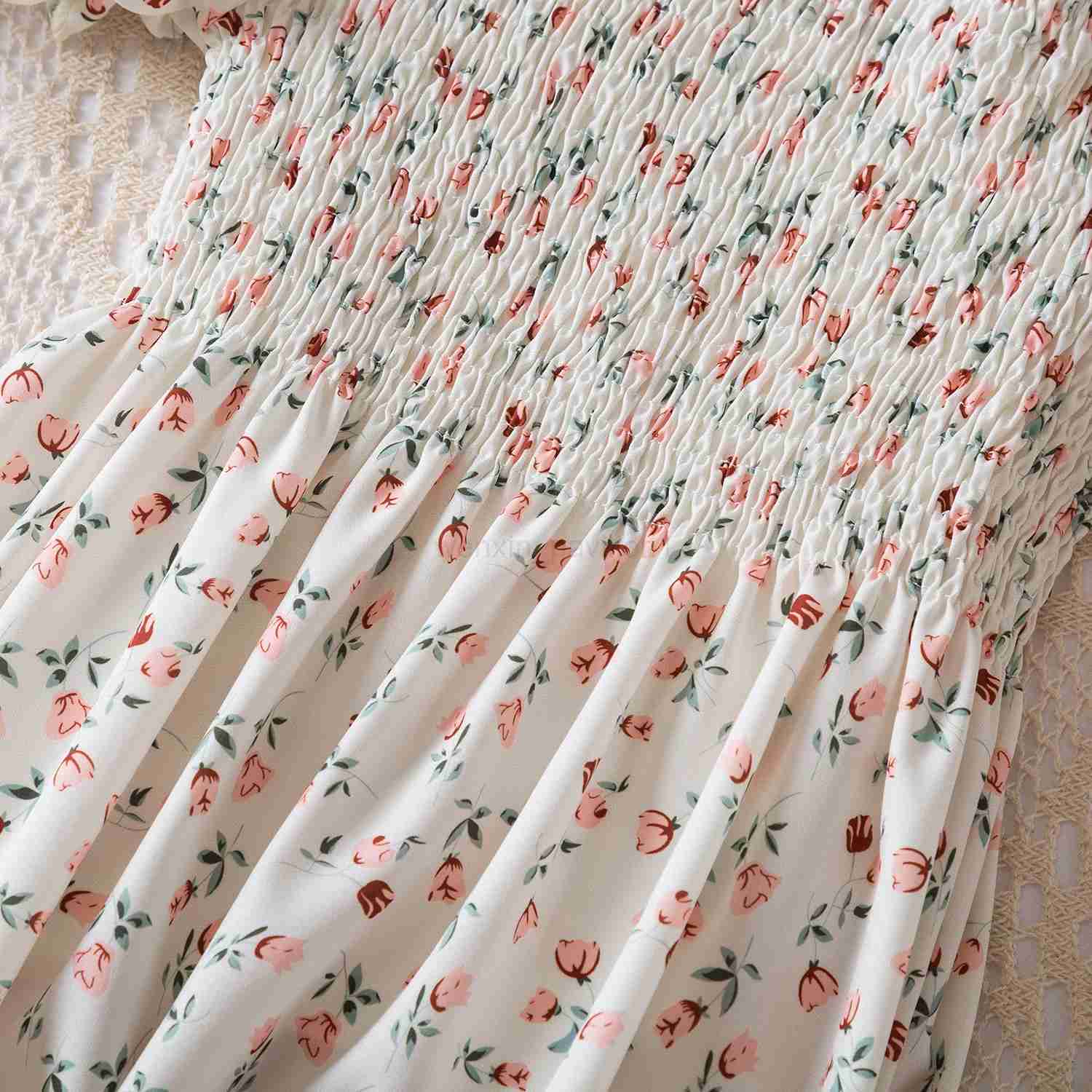 Girls Dresses 2024 Summer New Baby Girls Floral Short Sleeves Dress 3-7Yrs Children Clothes Holiday Casual Kids Printed ClothingXJ240720