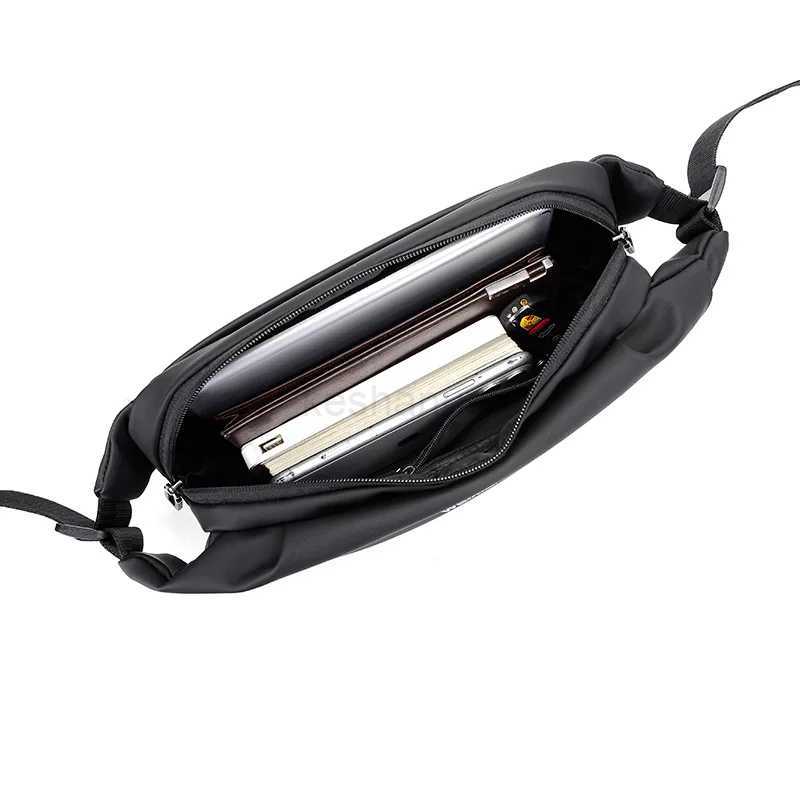 Crossbody Waist Bag for Men Pack Belt Bag Running Waterproof Travel Fashion Male Sling Chest Bum Hip Fanny Pack BagsXJ240720