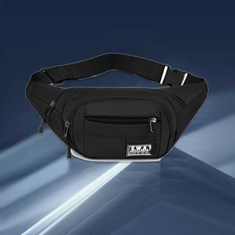 Large Capacity Multi functional Waist Bag Mens Waterproof Construction Site Canvas Fishing Gear Bag Crossbody BagXJ240720