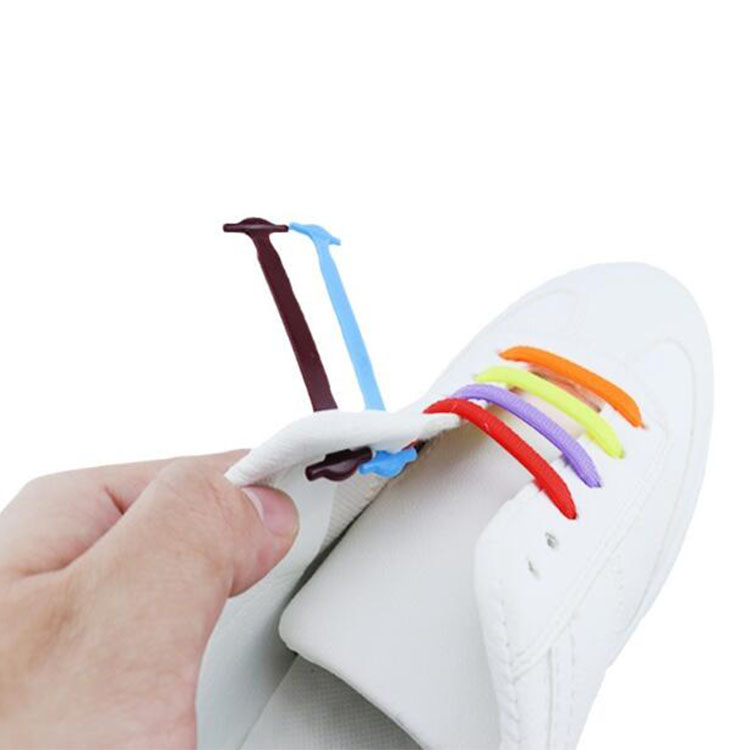 16 pcs/bag adult No Tie shoelace silicone elastic no tie shoe lace portable lazy shoelace