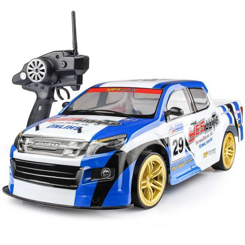 Electric/RC Car CSOC RC Racing Drift Car 70 km/h 1/10 Remote Control One Button Acceleration Dual Battery Large Off Road 4WD ToyL24