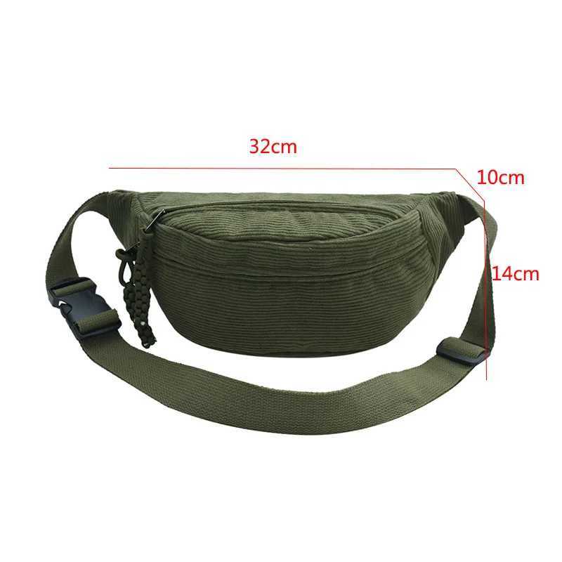 Casual Corduroy Belt Bags for Women Fashion Fanny Pack Female Banana Waist Bag Hip Purse Shoulder Crossbody Chest Bag PocketXJ240720