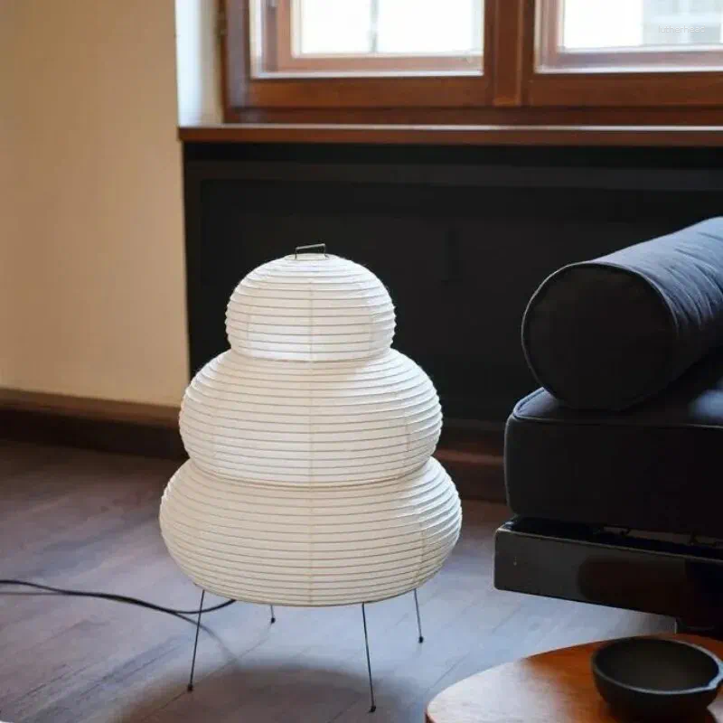 Lamps Table Japanese-style LED Rice Paper Lamp Noguchi Three-tone Light Eye Protection Japanese Living Room El Bedroom Bed