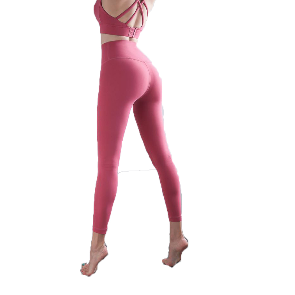 Ninth Womens Activewear Solid Color Yoga Pants High Waist Stretchy Fitness Girls Sport Leggings T Shaped Soft Elastic Push-UP Tights