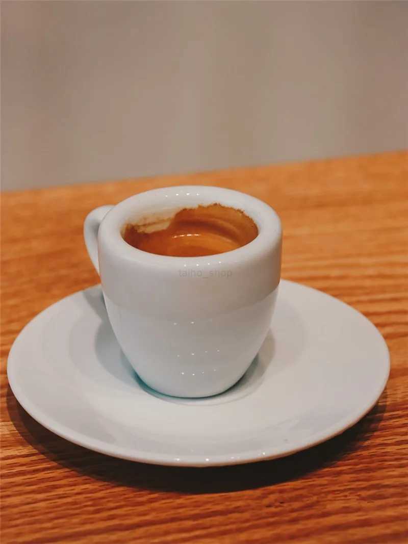 60ml Italian Espresso Cup Saucer Set Professional Contest Level Latte Coffee Mug Ceramic Thick ESPRESSO SHOT Cappuccino TumblerB240720