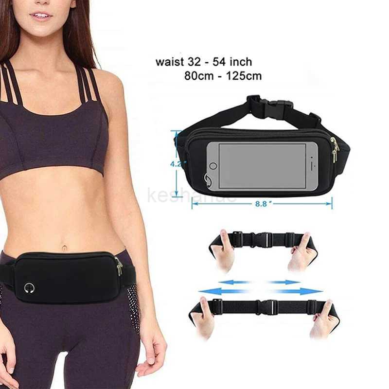Adjustable Strap Waist Bag Running Sports Fanny Packs Phone Holder Belt Bags Waterproof Gym Fitness Pouch Causal Chest PurseXJ240720