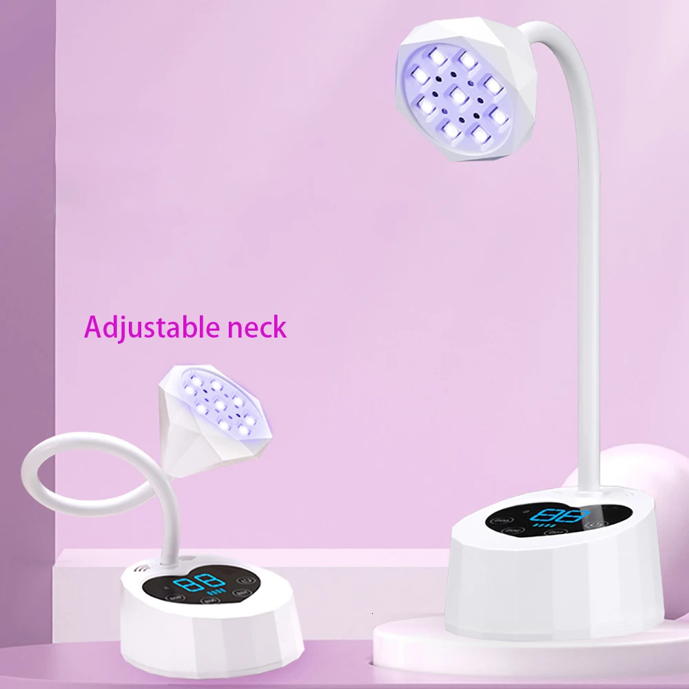 Wireless Nail Lamp LED UV Nail Dryer Rechargeable Auto Sensing Touch Control Fast Drying Nail Light 360° Bendable Table Lamp 240719
