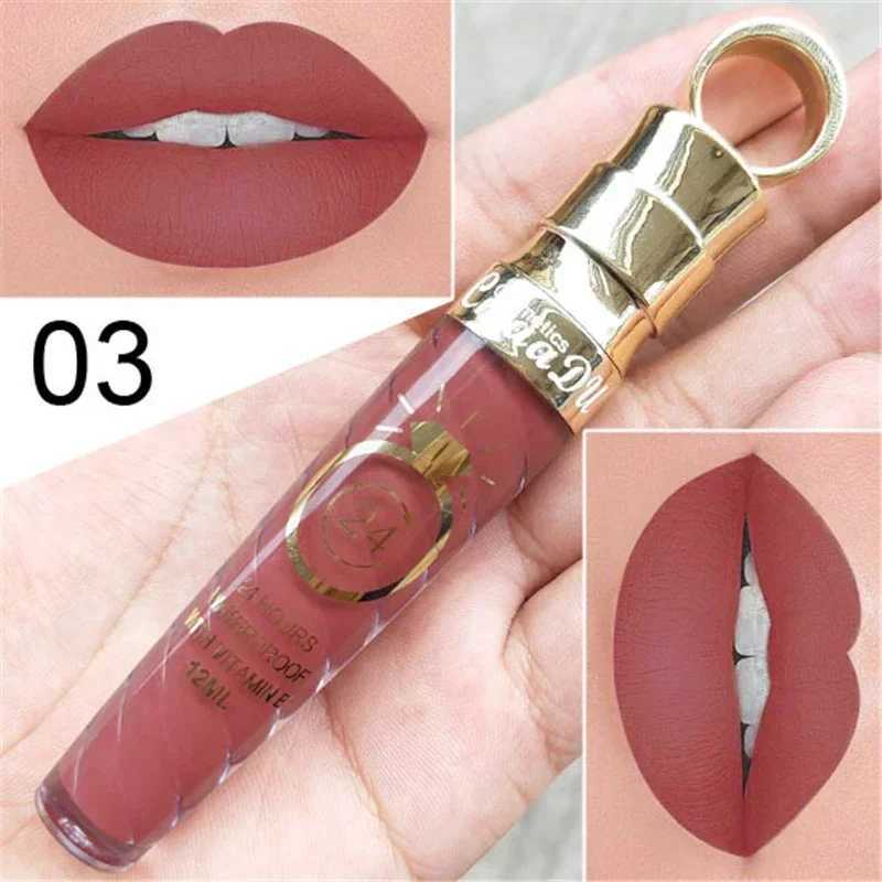New!!Make Up Lips Matte Liquid Lipstick Waterproof Long Lasting Sexy Pigment Nude Glitter Style Lip Gloss Beauty Red Lip TintXJ241205
