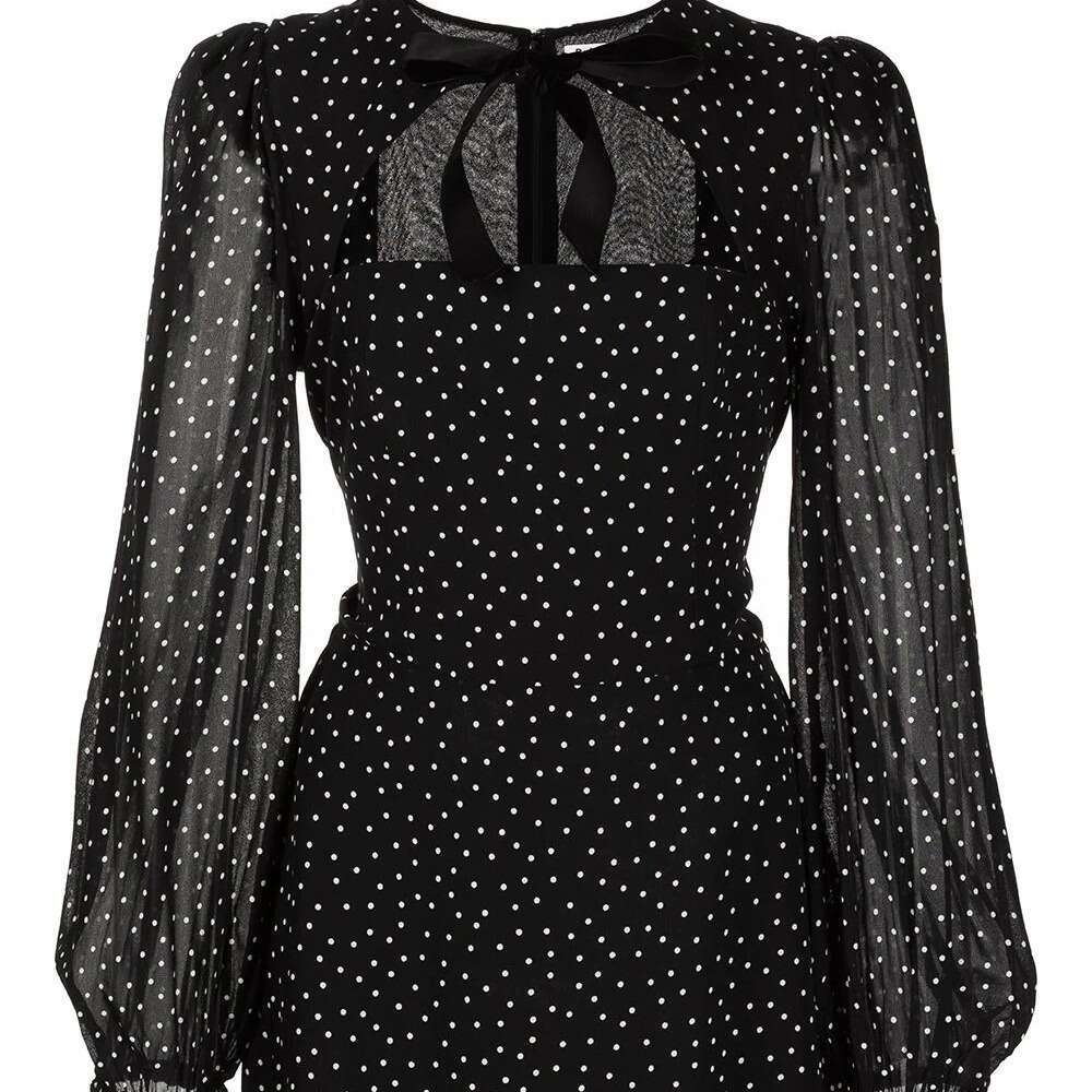 Long New Pattern Ventilation Ref Silk Floral Wave Dot Long Sleeve Dress Summer New French Style Female Autumn Dress Women Loose Short Denim Dress