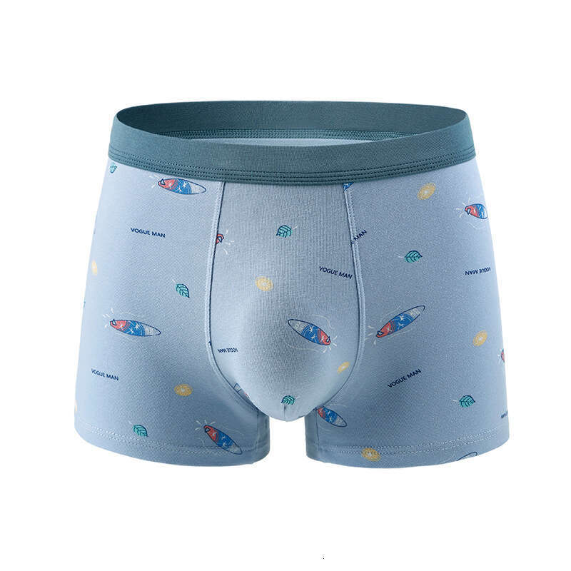 50S Pure Cotton Underwear, Breathable Printed Boxer Shorts, 3DU Convex Large Space, Youth Development Period Men's Underwear Boxer Boxeur Pour Ho