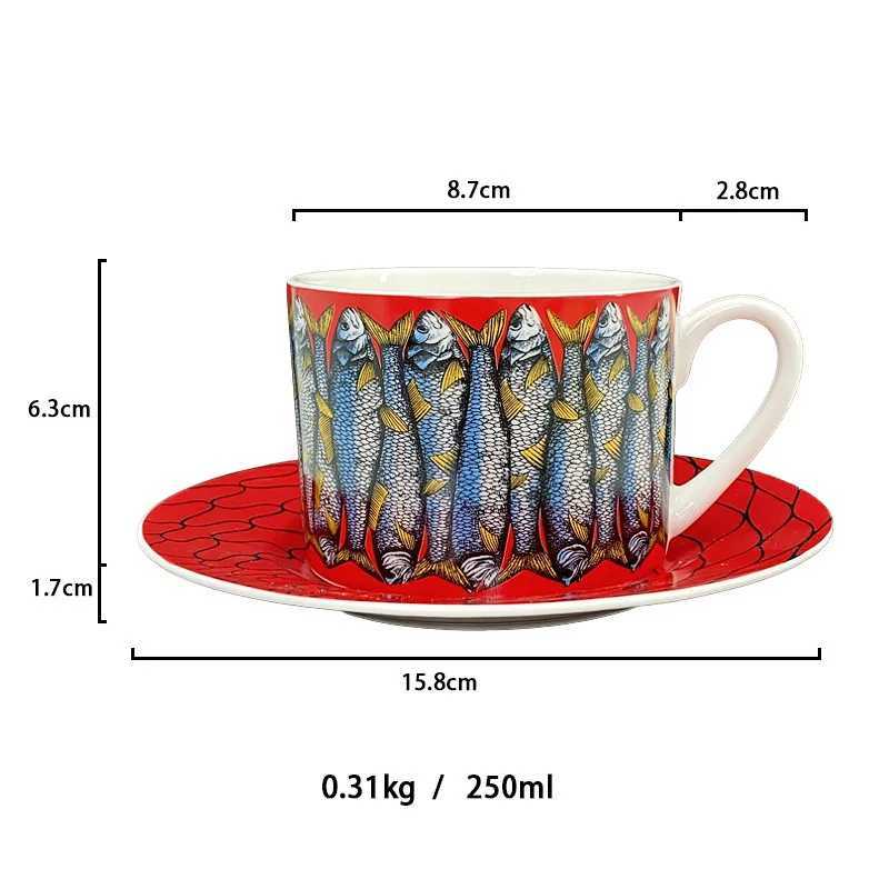 European Style Face Owl Abstract Coffee Cup Saucer Drinkware Delicate Ceramic Afternoon Tea Mug Dessert Drink Mug Birthday GiftB240720