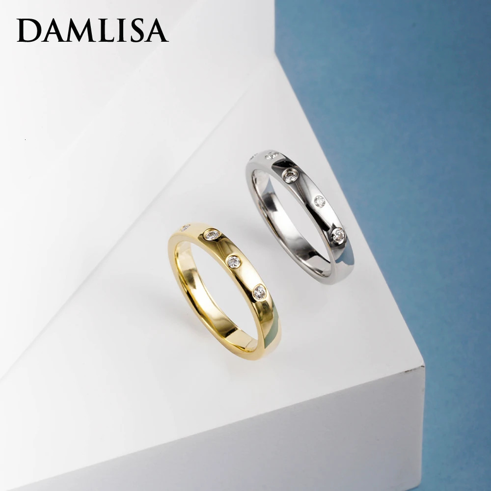 Damlisa D Colored Mosonite Engagement Ring 18K Gold Plated Diamond Tested Wedding Ring Exquisite Jewelry Wholesale 240805
