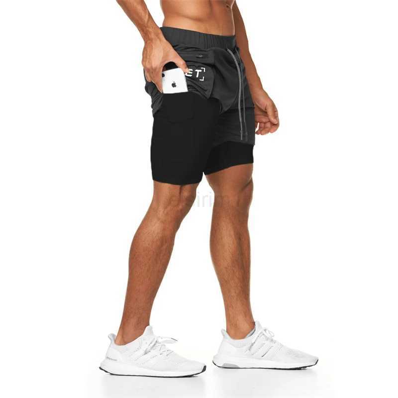 Sport Shorts Men Sportswear Double-deck Running Shorts 2 In 1 Beach Bottoms Summer Gym Fitness Training Jogging Short Pants M240720