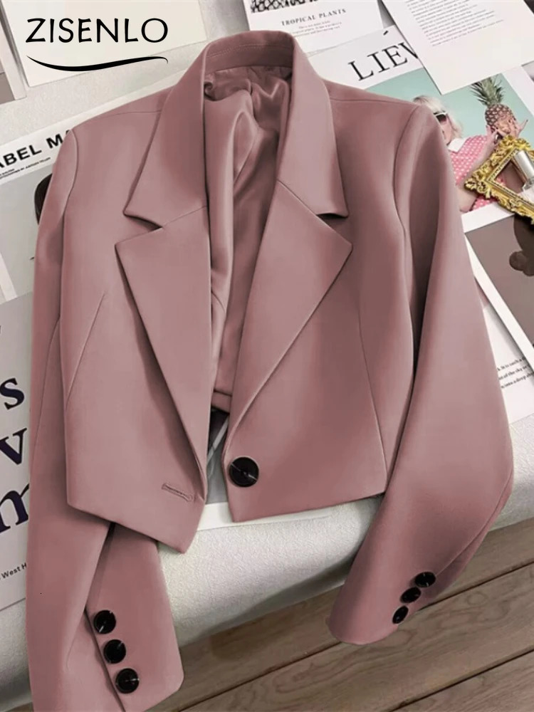 Blazer Woman Spring Solid Color Temperament Suit Jacket Fashion Trend Suit Elegant Outerwears Korean Reviews Many Clothes 240715