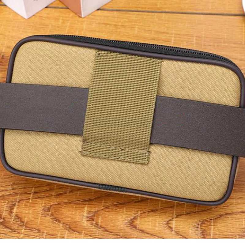 Multi Layer Men Phone Pouch Belt Waist Bag Fanny Pack Canvas Purse Small Pocket Design Belt Pouch Purse Bag for PhoneXJ240720