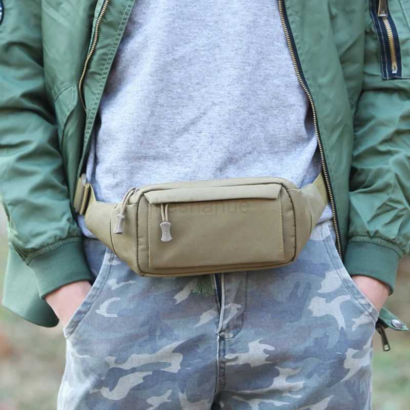 Mens Waist Bag Tactical Pouch Men Shoulder Belt Bags Hip Sack Oxford Cloth Belly Waterproof Banana Male Fanny Pack for PhoneXJ240720